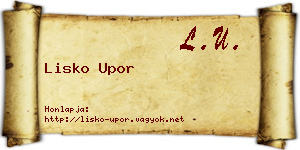 Lisko Upor névjegykártya